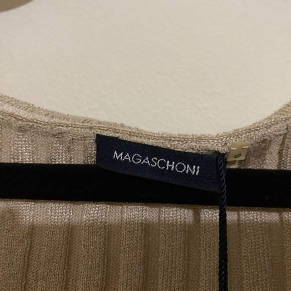 LAST CHANCE - Magaschoni Sleeveless Ribbed Shimmery Shirt Tank S - Picture 3 of 5